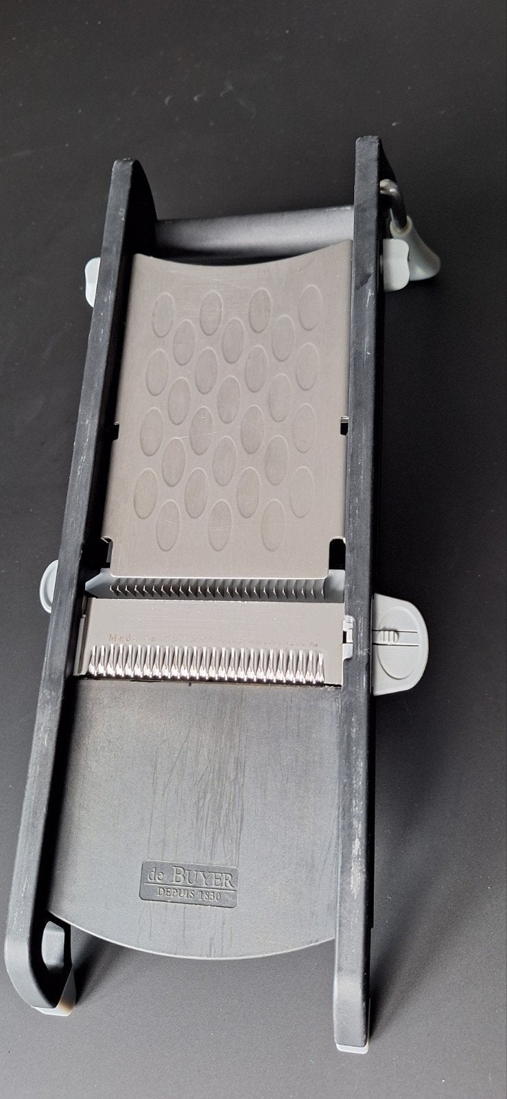 De Buyer Swing mandoline, Gebruikt, Ophalen of Verzenden, Metaal, Snijmachine