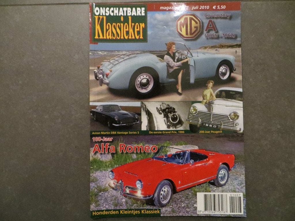 Onschatbare klassieker 7 2010 MG A (1955-’62), 100 jr Alfa, Ophalen of Verzenden, Nieuw, Alfa Romeo
