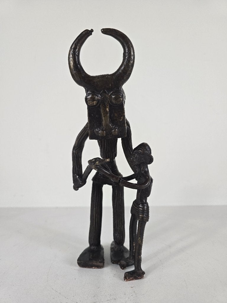 Beeld rituele interactie, brons, Bobo, Burkina Faso, ca 1970, Ophalen of Verzenden