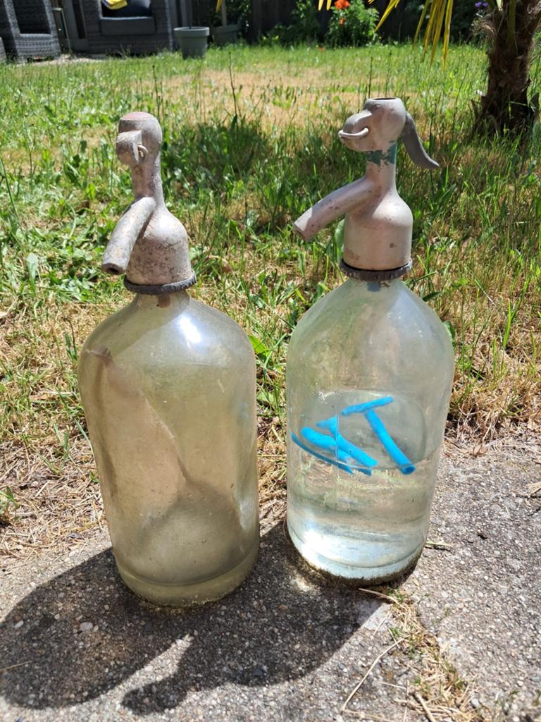 Set van 2 Antieke Spuitflessen - Brocante Decoratie, Ophalen