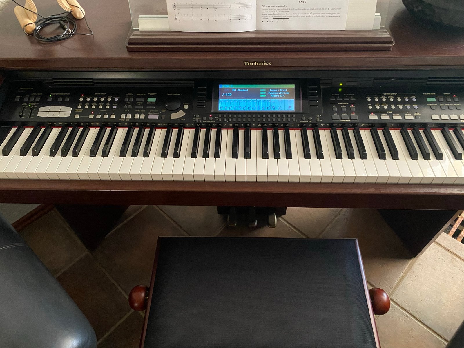 Technics Digitale Piano - Zeer Goede Staat, Ophalen, Gebruikt, Bruin, Digitaal