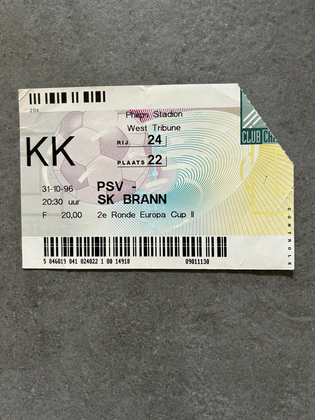 PSV - SK Brann ticket, Ophalen of Verzenden, Gebruikt, PSV, Overige typen