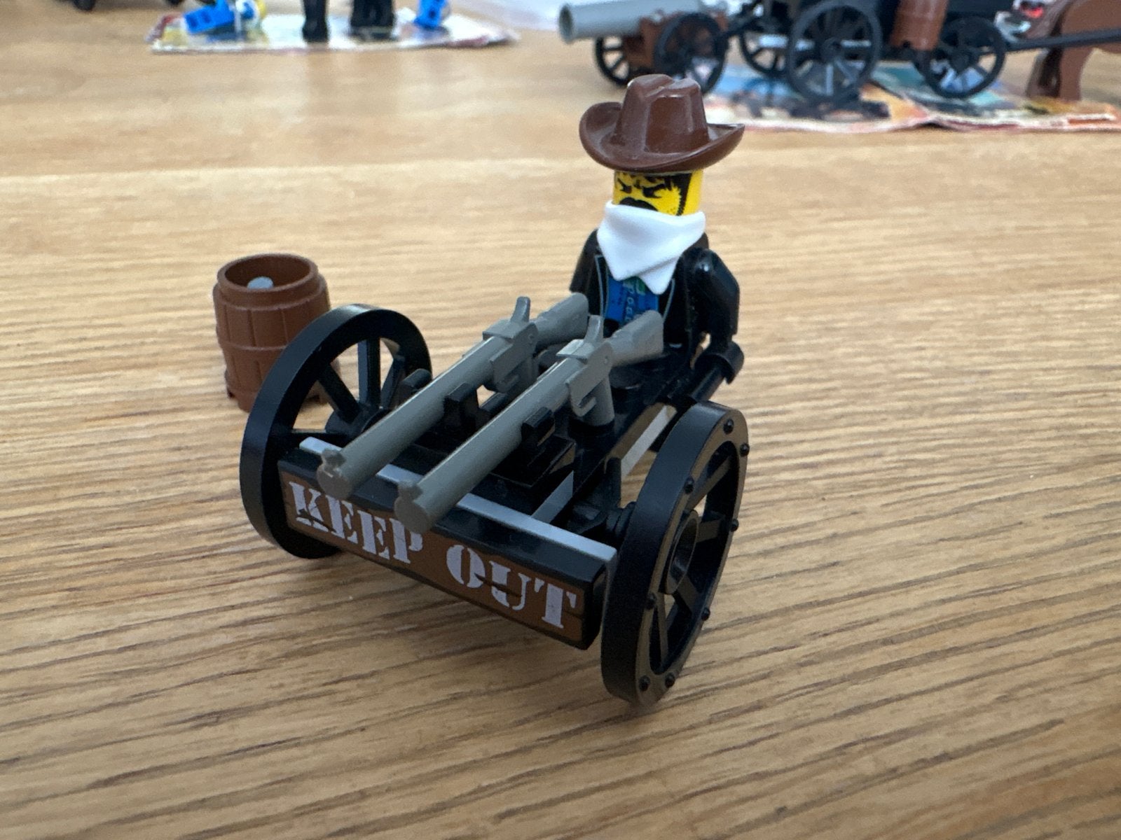 LEGO Western Cowboy met kar en geweren, Ophalen of Verzenden, Gebruikt, Overige merken