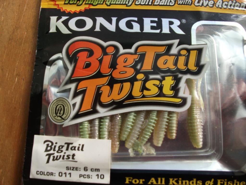 10 stuks Konger Big Tail Twist kunstaas shads /roofvis shads, Watersport en Boten, Hengelsport | Algemeen, Ophalen of Verzenden