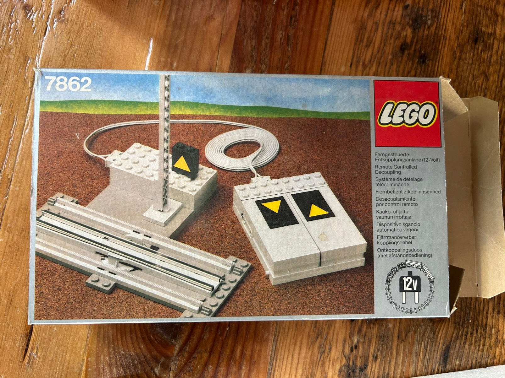 LEGO 7862 12V ontkoppelrail met sein, doos, boekje, getest, Inclusief instructies, Overige thema's, Lego, Ophalen of Verzenden