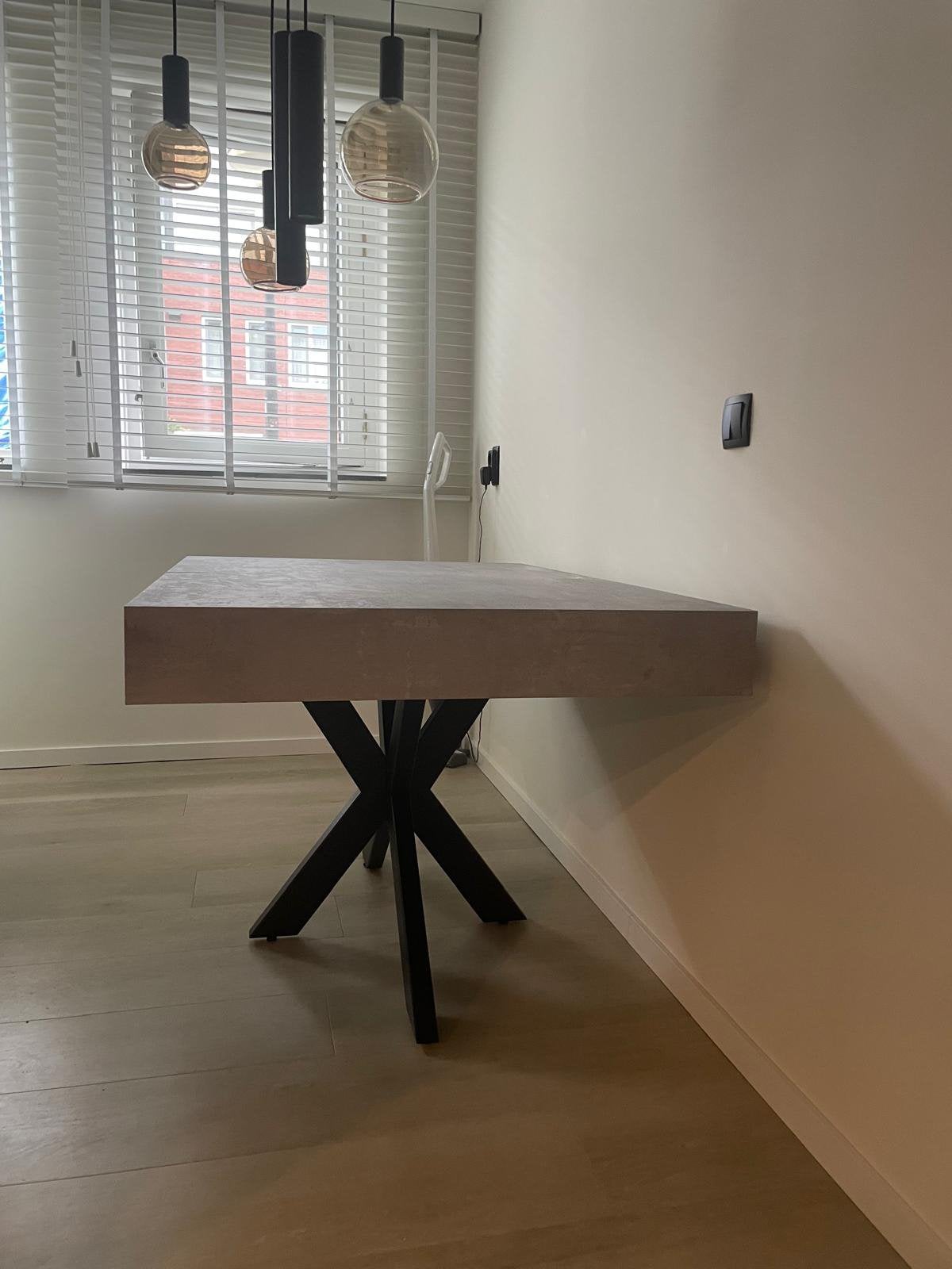 Nieuw: inklapbare eettafel krasvrije tafel, betonlook, Huis en Inrichting, Tafels | Eettafels, Ophalen, 50 tot 100 cm, Zo goed als nieuw