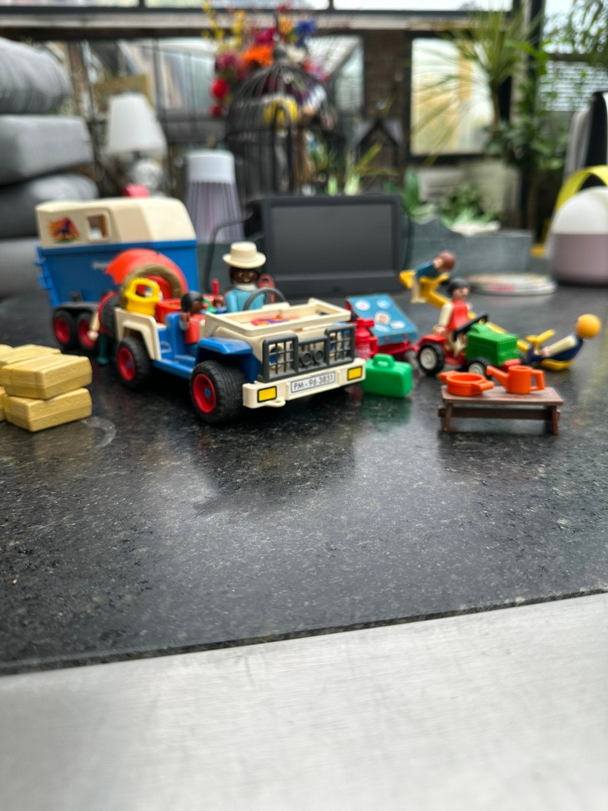 Playmobil auto met paardentrailer ,vintage, Kinderen en Baby's, Speelgoed | Playmobil, Ophalen of Verzenden, Gebruikt
