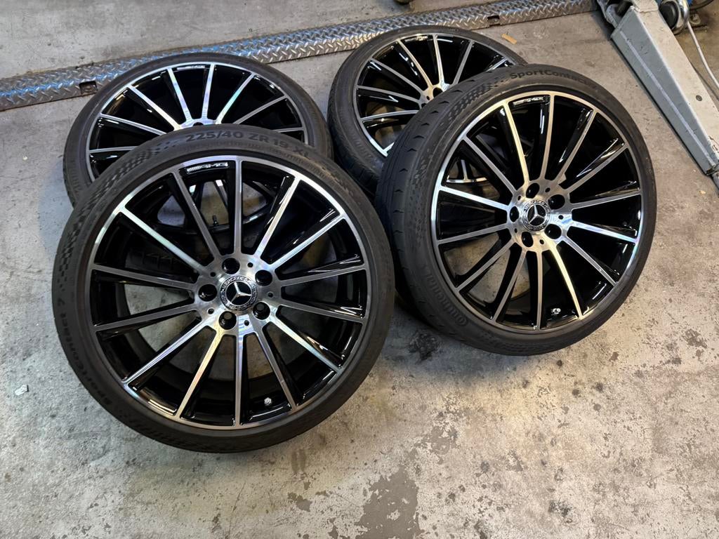 ✅ 19 inch Mercedes AMG GT A B C klasse velgen 5x112 CLA A35, Auto-onderdelen, Banden en Velgen, 19 inch, Gebruikt, Banden en Velgen