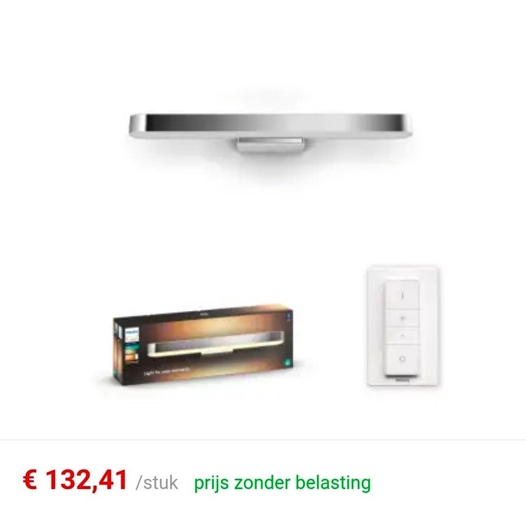 Philips Hue Adore Badkamer Spiegelverlichting Chroom, Metaal, Met afstandsbediening, Signify Holding, Overige fittingen