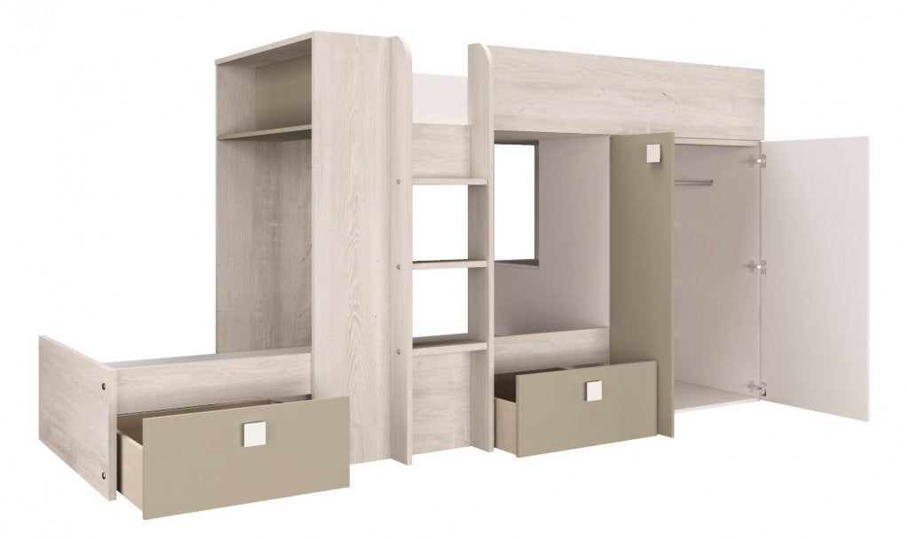 Maxim Multifunctioneel Stapelbed in Klei