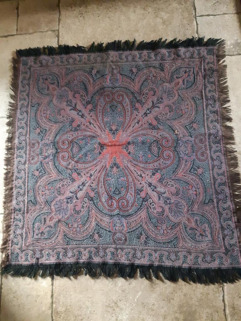 Antieke gewoven worteldoek, omslagdoek rond 1900, Antiek en Kunst, Ophalen of Verzenden