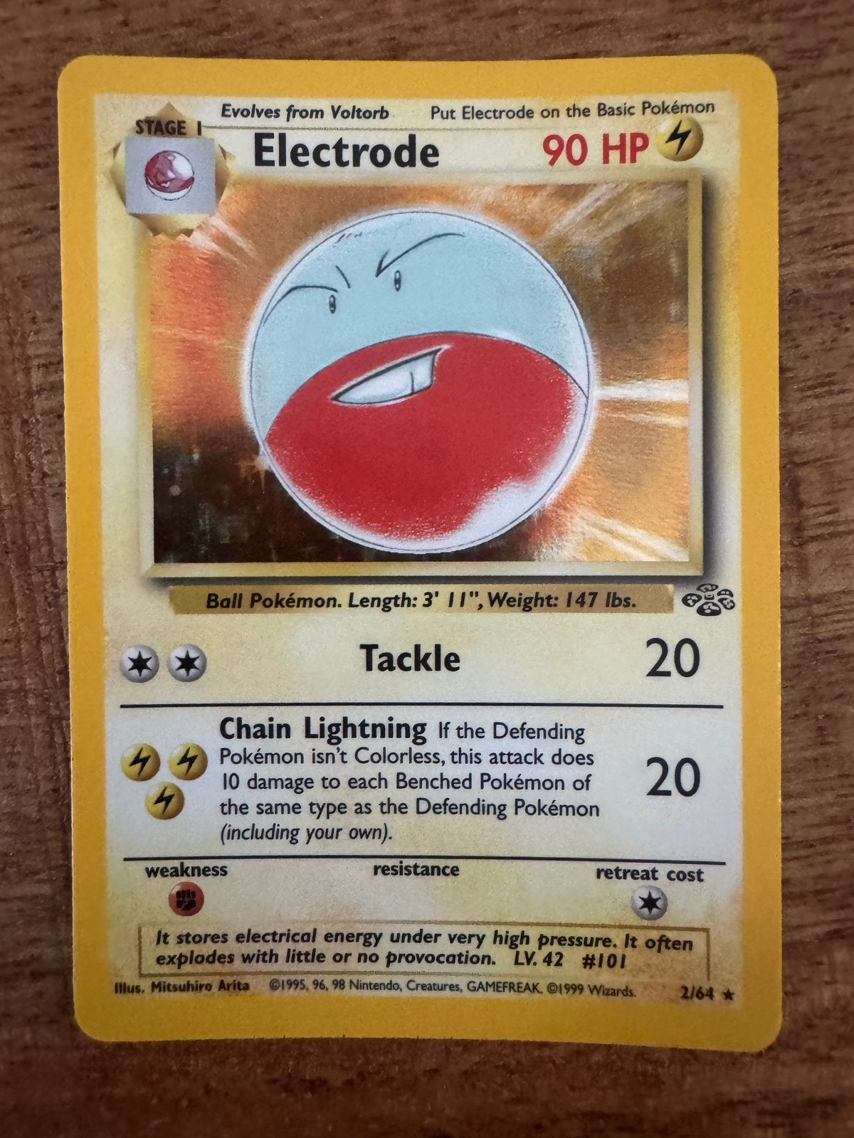 Pokémon Kaart Electrode 2/64 Jungle Set Holo Rare, Ophalen of Verzenden, Losse kaart, Foil