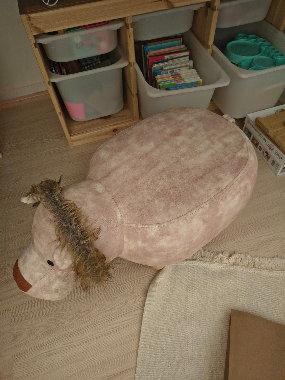 Grote zachte leeuw knuffel - Roze/beige, Ophalen of Verzenden, Zo goed als nieuw, Middelgroot (20 tot 80 cm), Roze