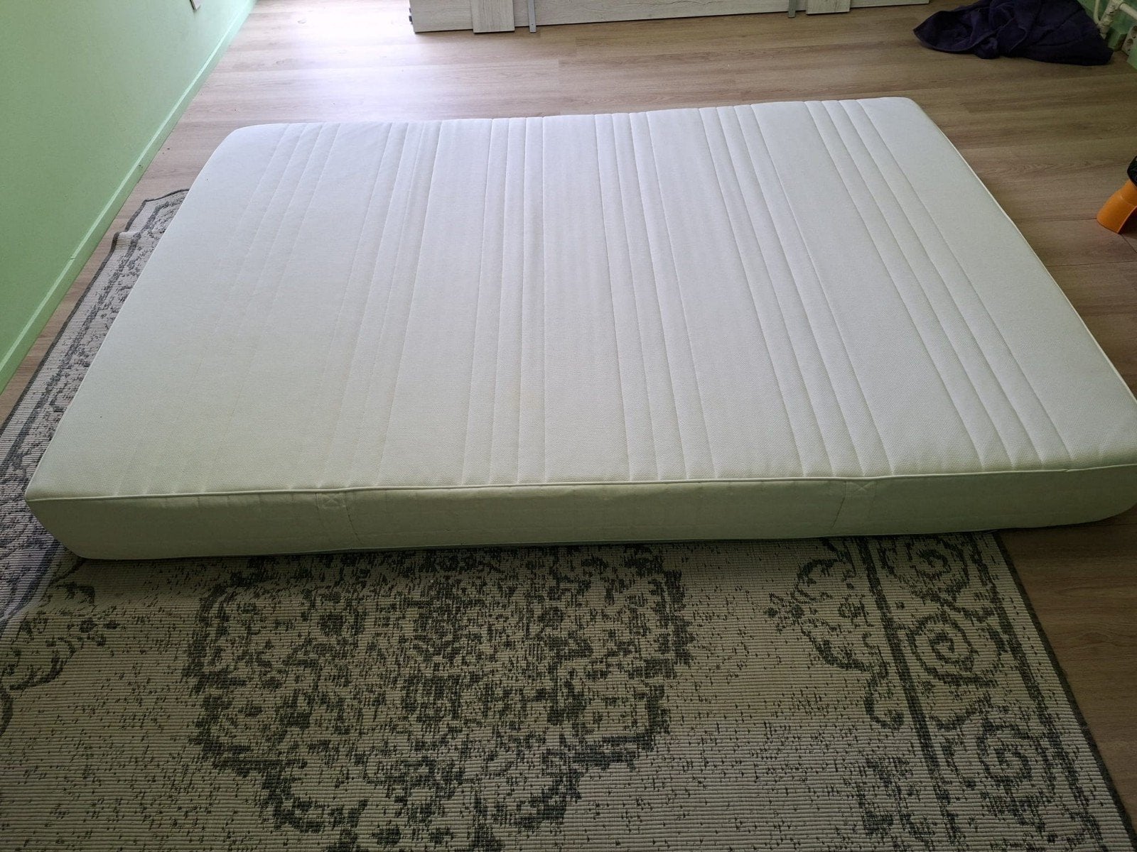 Bed met achterwand 140x200, Huis en Inrichting, Ophalen, Gebruikt, Tweepersoons, 140 cm