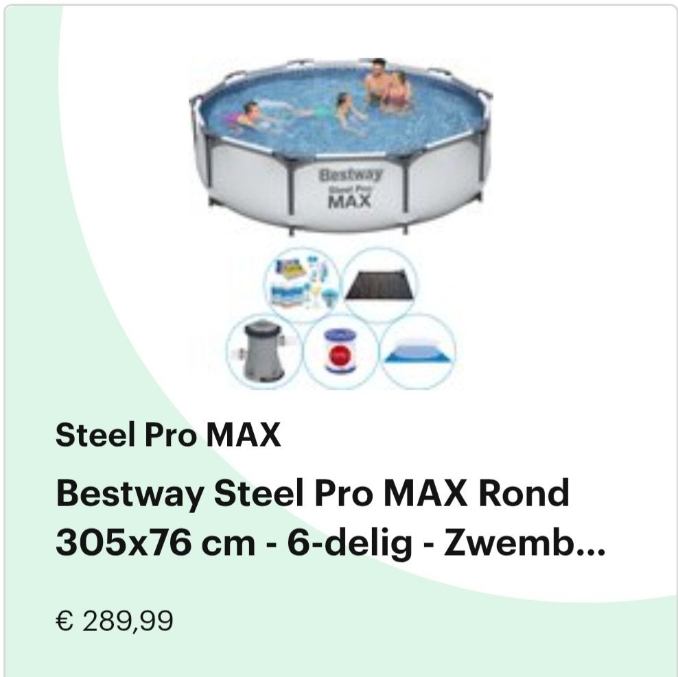 Zwembad Bestway met toebehoren 3,05x0,76m, Ophalen, Gebruikt, Minder dan 80 cm, Rond