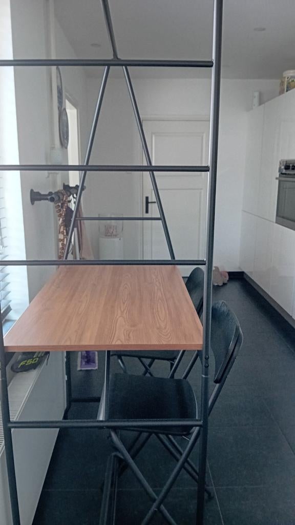 Ikea Keuken bar eettafel met 2 krukken, Ophalen, 100 tot 150 cm, 50 tot 100 cm, Zo goed als nieuw