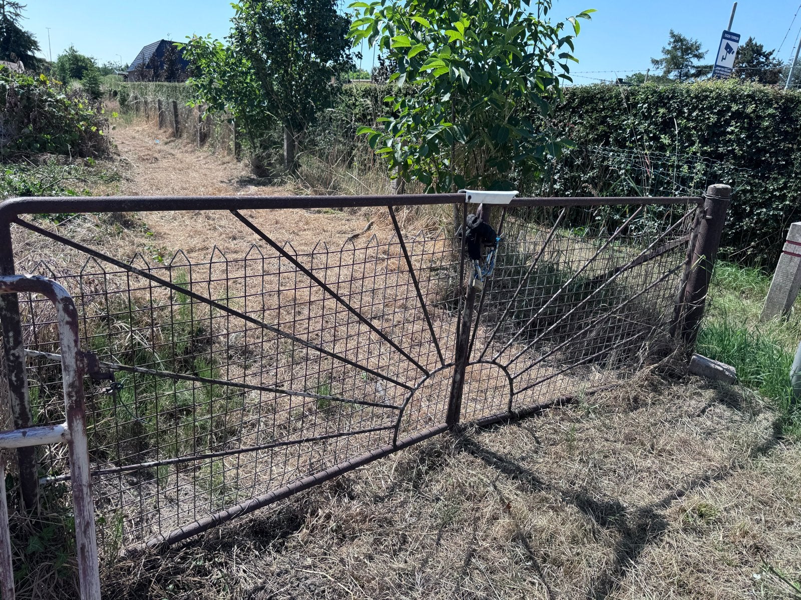 Oude ijzeren hekwerken met poort, Tuin en Terras, Tuinhekken en Hekwerk, Met poort, Gebruikt, Ophalen of Verzenden, Tuinhek