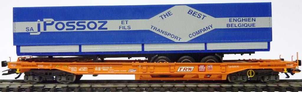 Märklin 47446 Containerdraagwagen Possoz ET FILS, Hobby en Vrije tijd, Modeltreinen | H0, Wisselstroom, Ophalen of Verzenden, Analoog