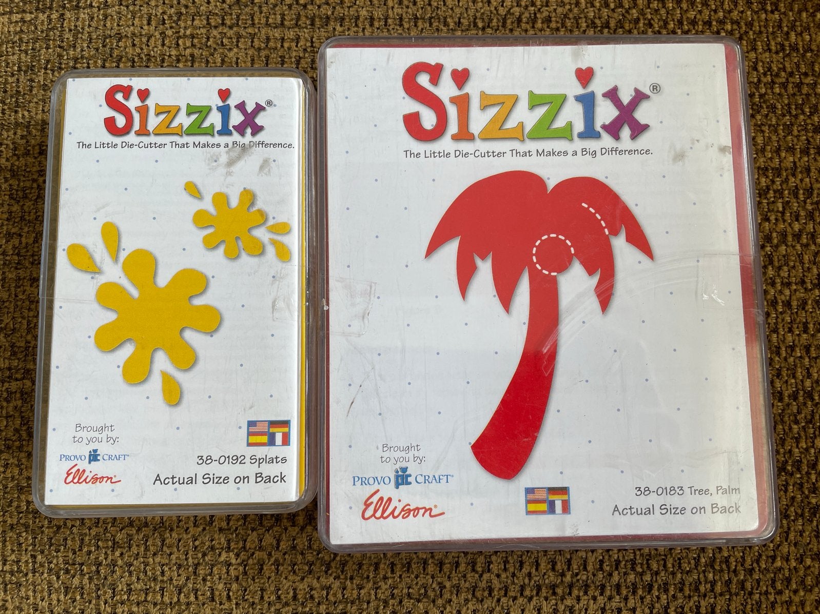 Sizzix Die-Cutters: Spats en Palmboom (2 stuks), Hobby en Vrije tijd, Geschikt voor snijden, Gereedschap of Toebehoren, Meerkleurig