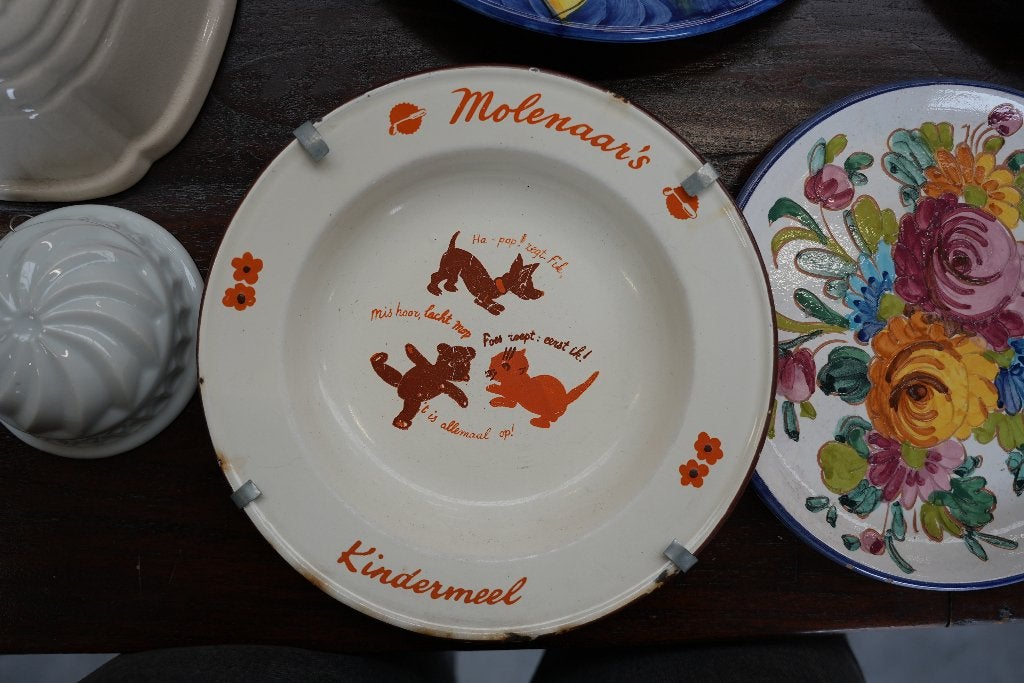 Vintage Molenaar's Kindermeel emaille kinderbord, Antiek en Kunst, Ophalen
