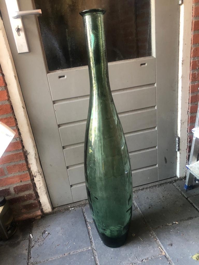 Hoge groene vaas MiCa, Antiek en Kunst, Ophalen
