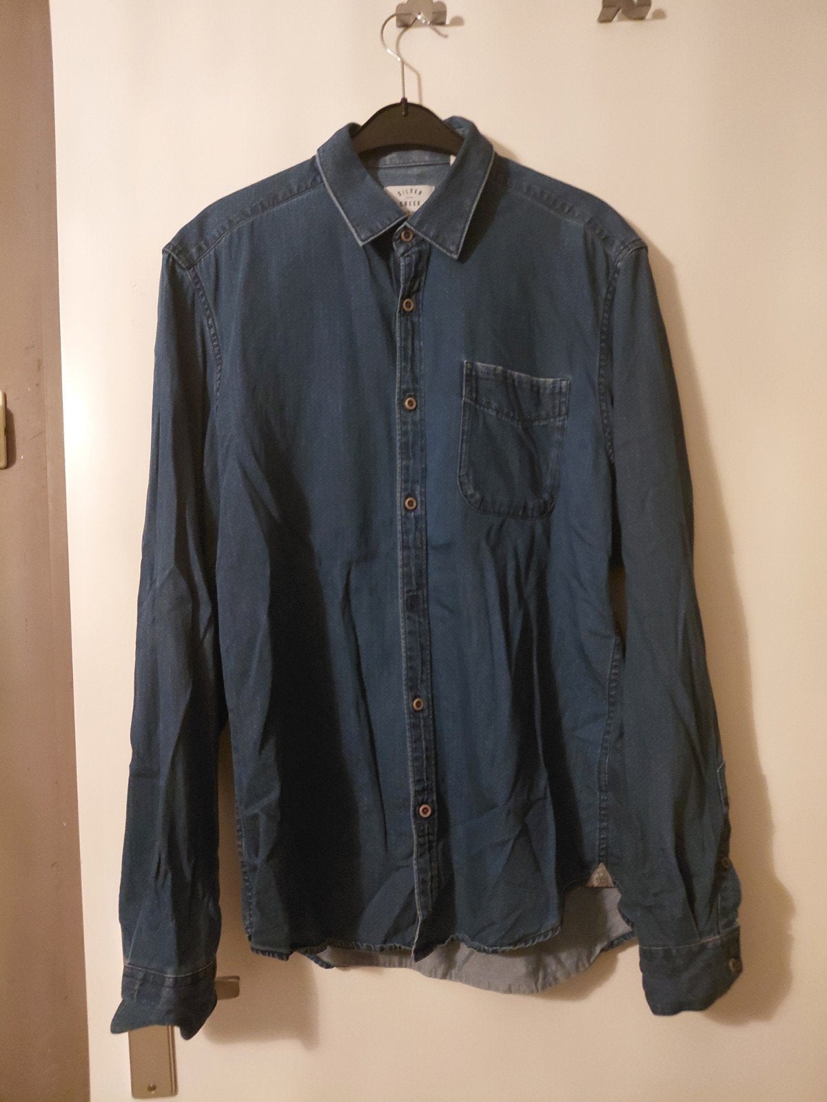 Silver Creek spijkeroverhemd maat XL, Kleding | Heren, Blauw, Ophalen of Verzenden, Zo goed als nieuw, Halswijdte 43/44 (XL)