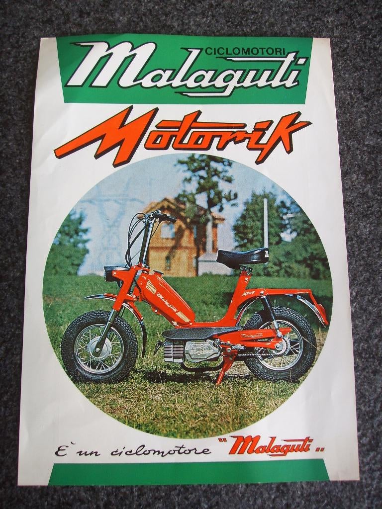 Malaguti Moterik oldtimerbromfiets folder, Verzenden, Zo goed als nieuw