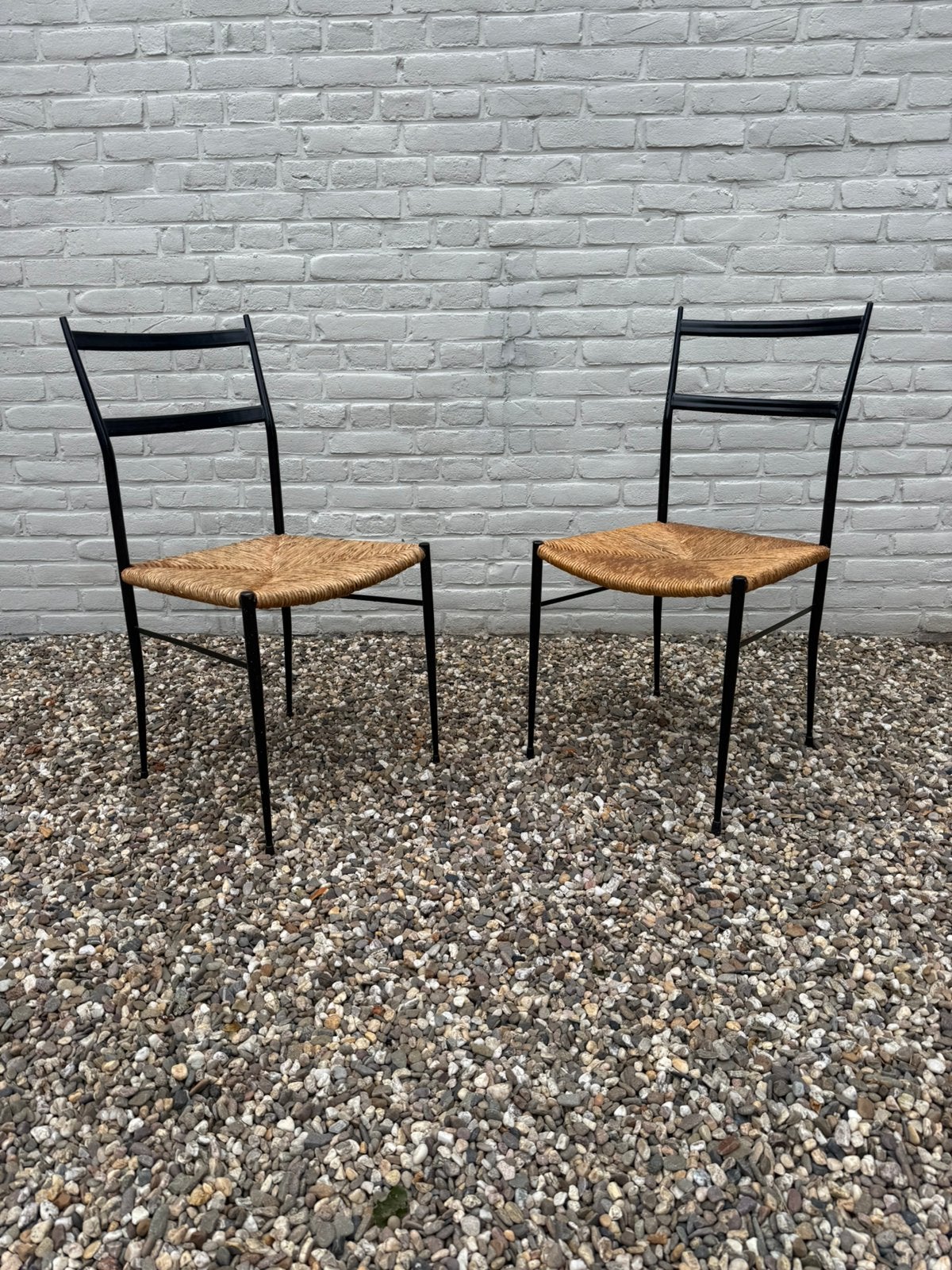 Vintage gio ponti stoelen met stalen frame, Huis en Inrichting, Stoelen, Ophalen, Zo goed als nieuw