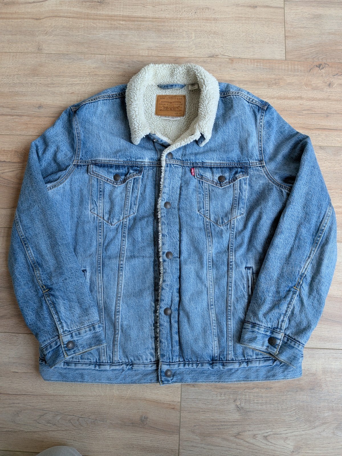 Blauwe Levi's spijkerjas met teddy voering - Maat XL, Levi's, Blauw, Maat 56/58 (XL), Ophalen of Verzenden