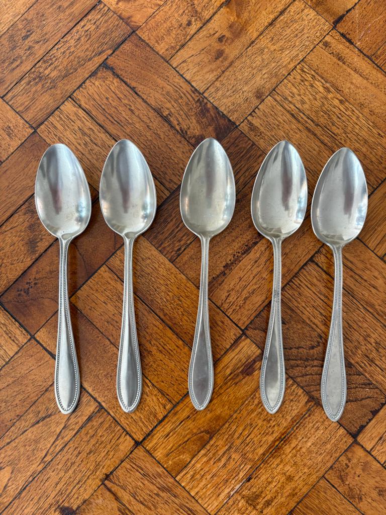 Set van 5 Wellner verzilverde lepels, Antiek en Kunst, Ophalen of Verzenden