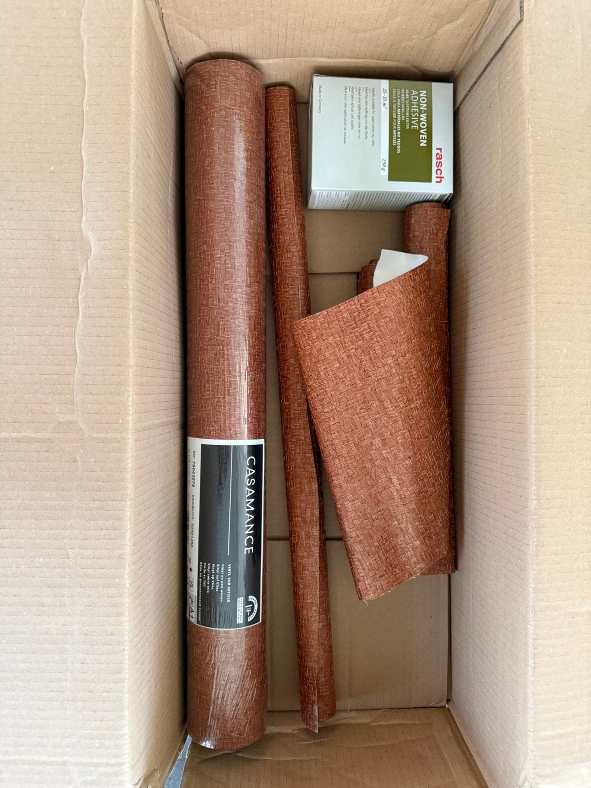 Luxe Casamance Tessela Behang (1 Nieuwe Rol + Resten + Lijm), Ophalen of Verzenden, 5 tot 10 m², Vinyl, Hotel chique