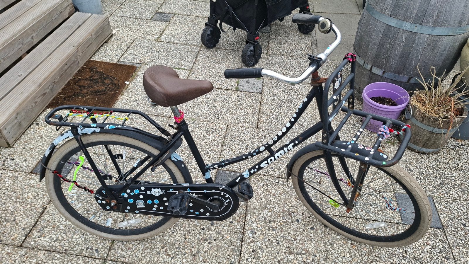 Spirit kinderfiets 24 inch met terugtraprem en bagagedrager, Ophalen, Terugtraprem, Spirit, Gebruikt