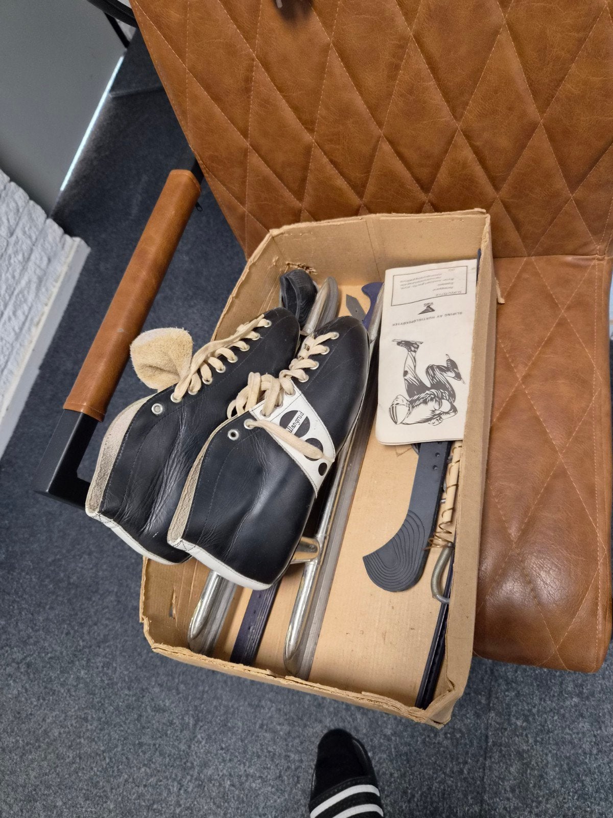 Vintage Noren schaatsen in doos, Ophalen of Verzenden, Gebruikt, Noren