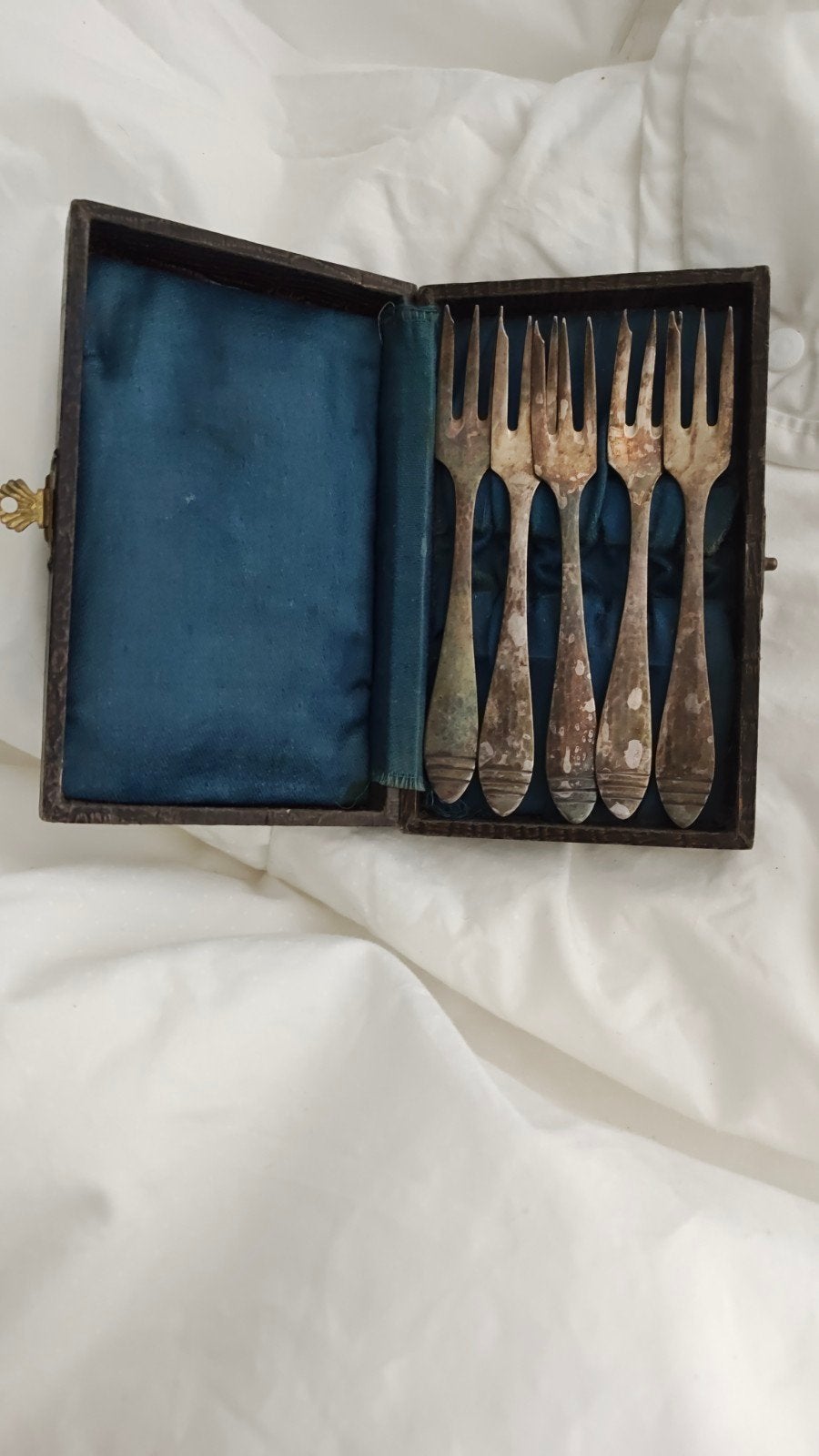 Titel:Antieke gebaksvorkjes Zilverfabriek Voorschoten (Z.F.V, Antiek en Kunst, Ophalen of Verzenden