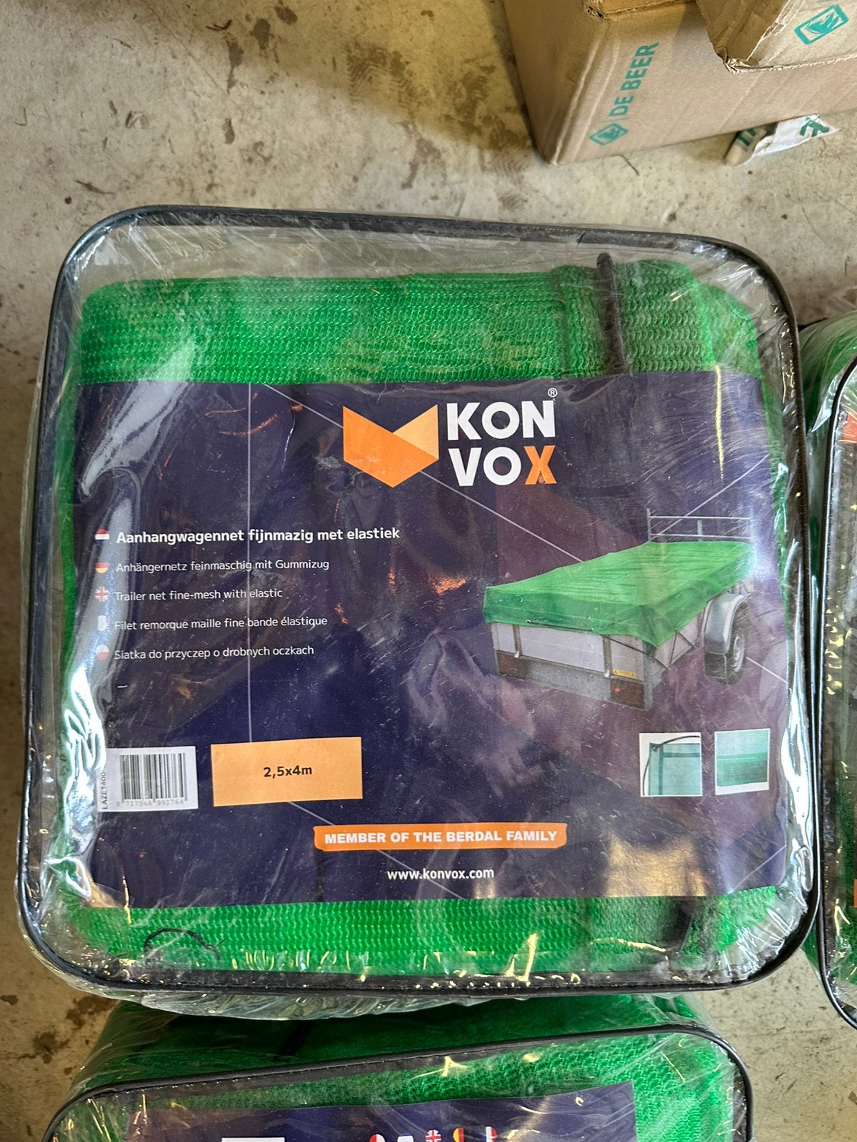 Konvox Aanhangwagennet fijnmazig met elastiek 2,5x4m, Ophalen of Verzenden, Nieuw
