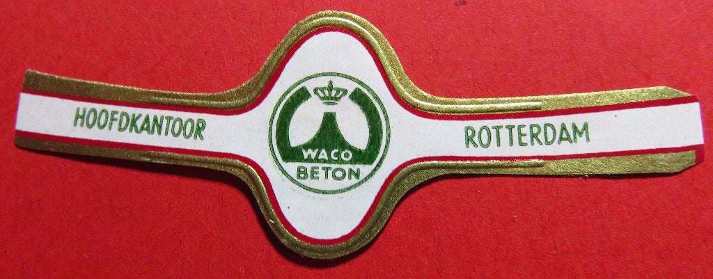Sigarenbandje Reclamebandje Waco Beton Rotterdam, Verzenden, Gebruikt, Sigarenbandjes