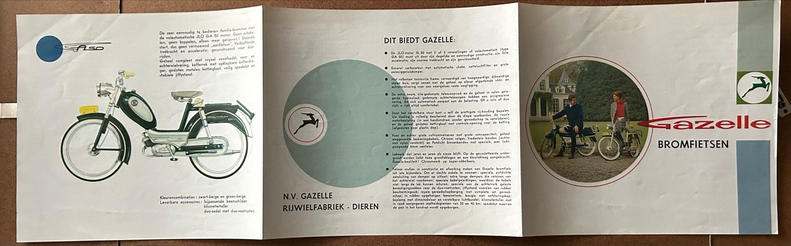 Gazelle bromfiets folder - Origineel reclamemateriaal, Ophalen of Verzenden, Gelezen, Algemeen