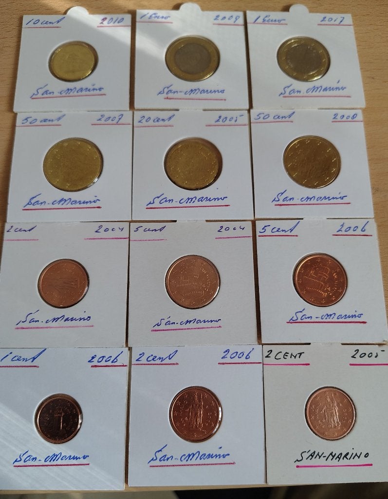 San Marino 12 x verschillende euro's, Ophalen of Verzenden, San Marino, 2 euro