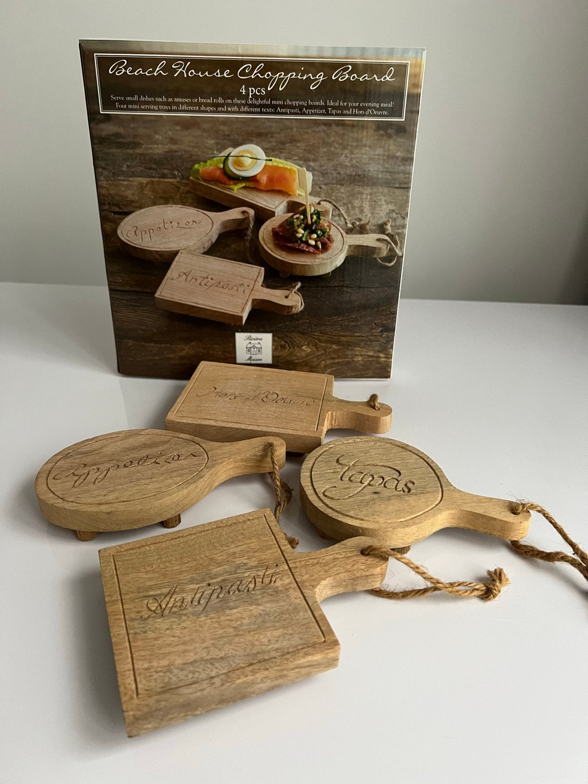 Rivièra Maison Beach House Chopping Board 4-delig, Hout, Snij-/serveerplank, Nieuw, Ophalen of Verzenden