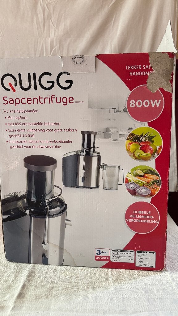 Quigg sapcentrifuge, Ophalen of Verzenden, Zo goed als nieuw, Elektrisch, Sapcentrifuge