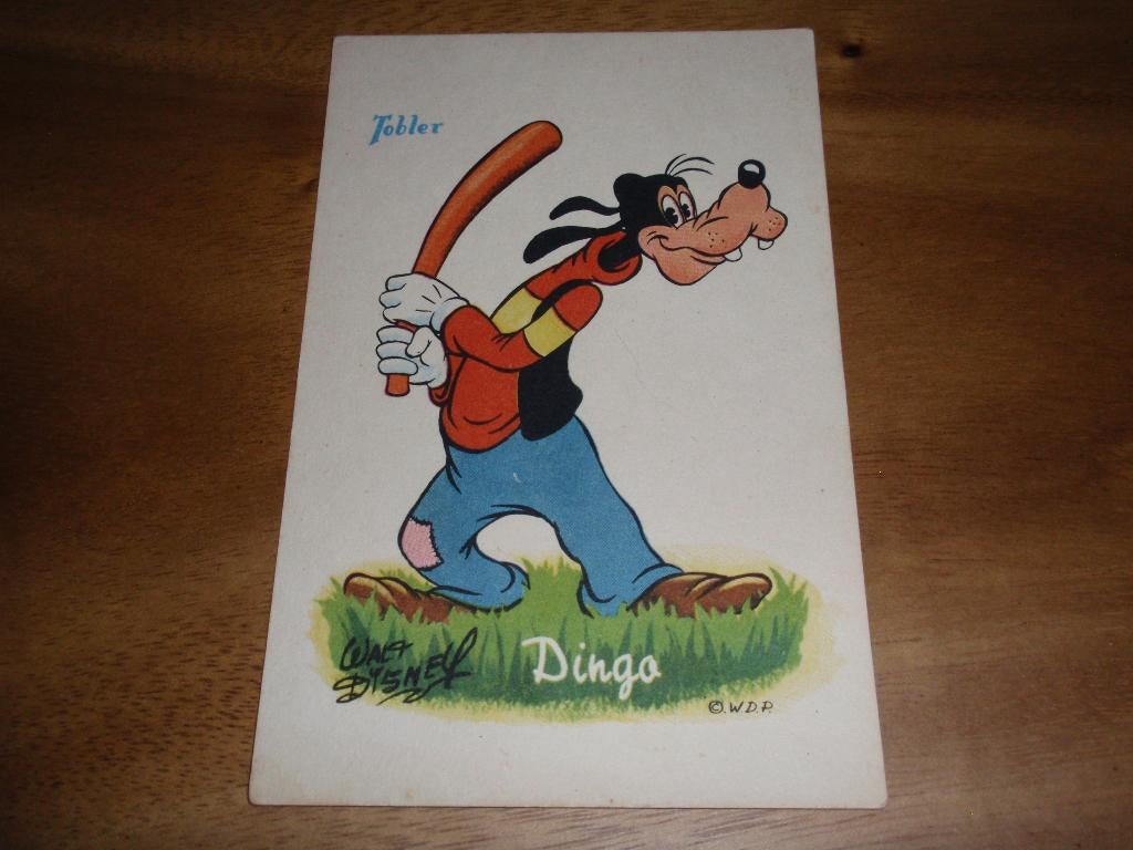 Goofy Dingo Walt Disney Tobler Reclame, Verzenden, 1940 tot 1960, Ongelopen, Sterren en Beroemdheden