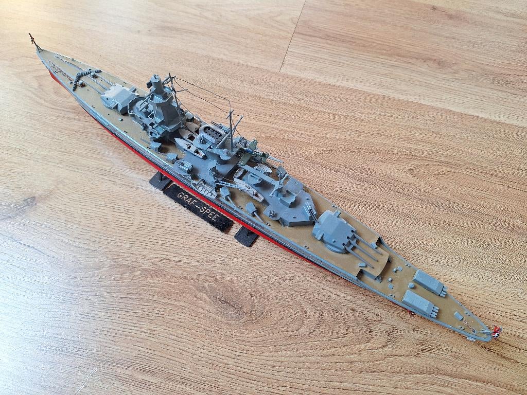 1:400 1/400 Heller Admiral Graf Spee (Gebouwd), Ophalen of Verzenden, Zo goed als nieuw, 1:200 of kleiner, Heller