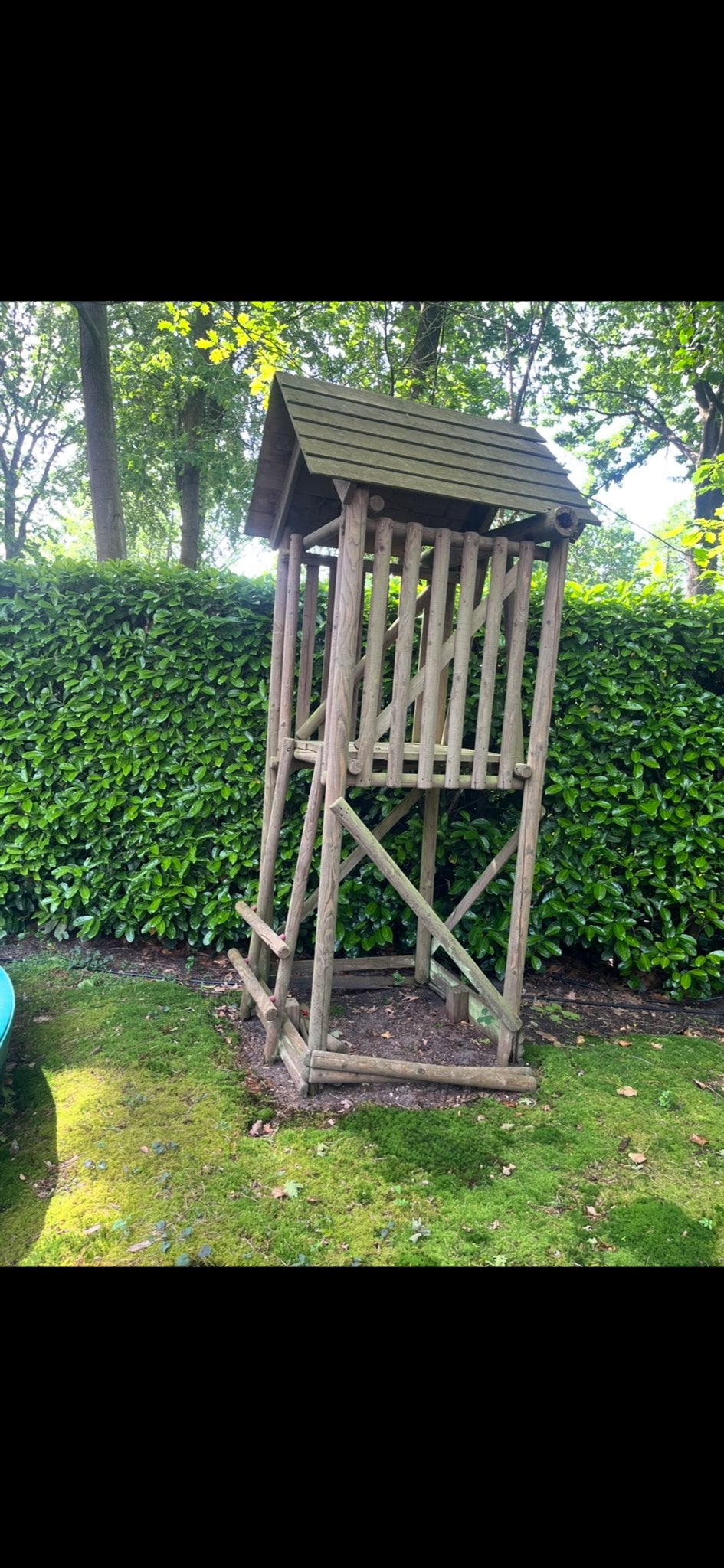Houten speeltoestel met glijbaan, Ophalen, Gebruikt, Glijbaan