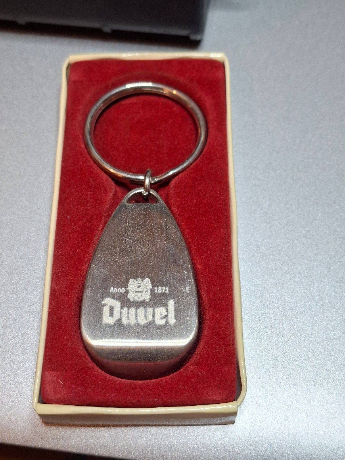 Duvel flesopener,  doppenwipper sleutelhanger, Ophalen of Verzenden, Zo goed als nieuw, Flesopener, Duvel