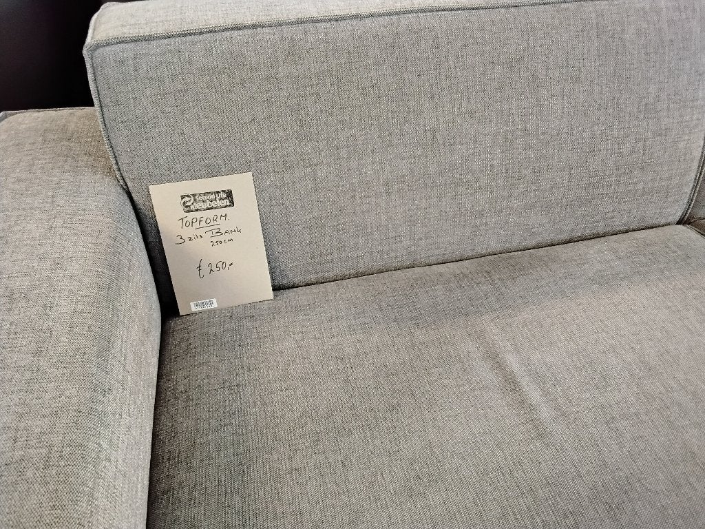 Topform bank 250cm voor 250=. Second Life meubelen Wolvega., Ophalen, Gebruikt, Rechte bank, Stof