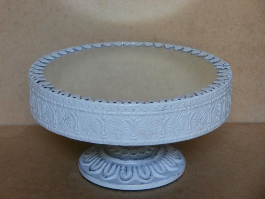 Taartplateau met spiegel taart plateau metalen houder Ø24 cm, Ophalen of Verzenden, Gebruikt, Taarten of Cupcakes, Versiering