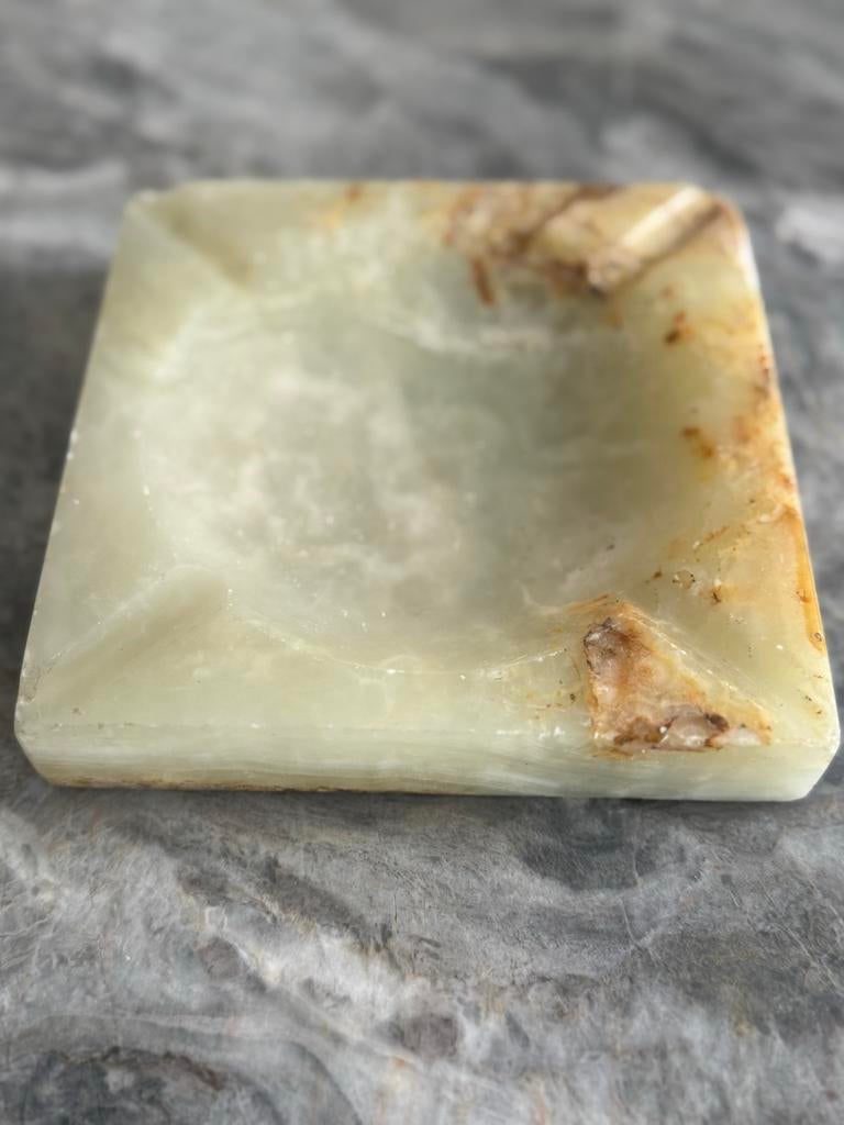 Vintage Onyx Marmeren Asbak - Vierkant, Antiek en Kunst, Ophalen of Verzenden