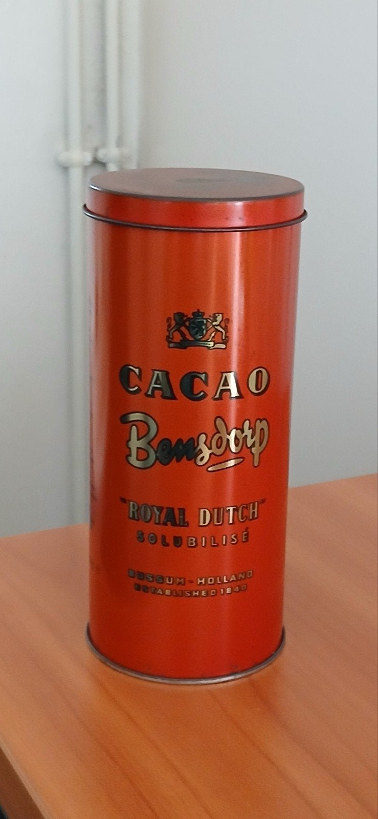 vintage Bensdorp Cacao blik Royal Dutch Solubilise met inhou, Verzamelen, Ophalen of Verzenden, Gebruikt, Overige