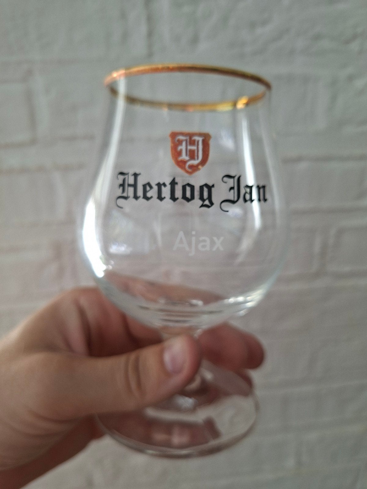 Ajax glas - Hertog Jan, Verzamelen, Ophalen of Verzenden, Zo goed als nieuw, Ajax, Shirt