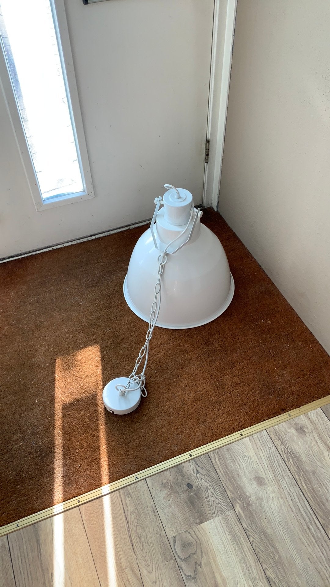 Hanglamp wit industriel, Huis en Inrichting, Lampen | Hanglampen, Ophalen, Zo goed als nieuw, Metaal